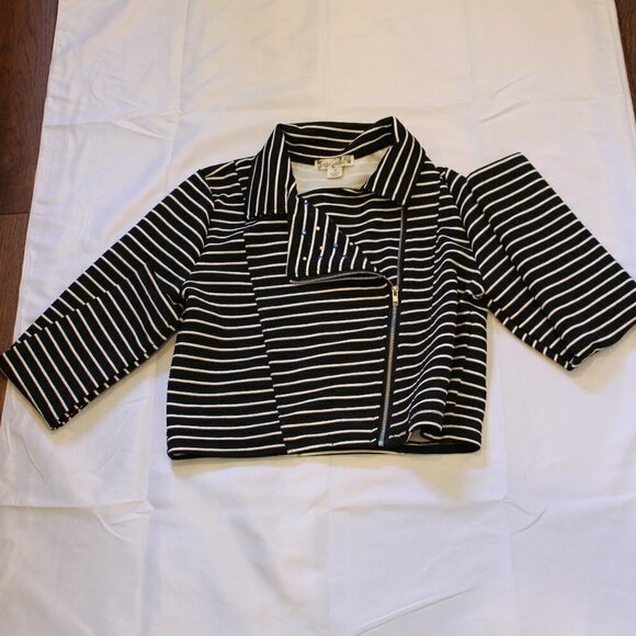 Knitworks Girls Black and White Zipper Dress Up Jacket Size 14 - Picture 1 of 6